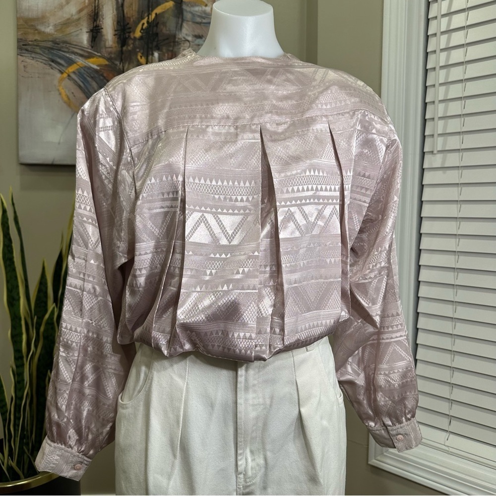 v i n t a g e … Stanley Blacker Back Pleated Blouse Size 10